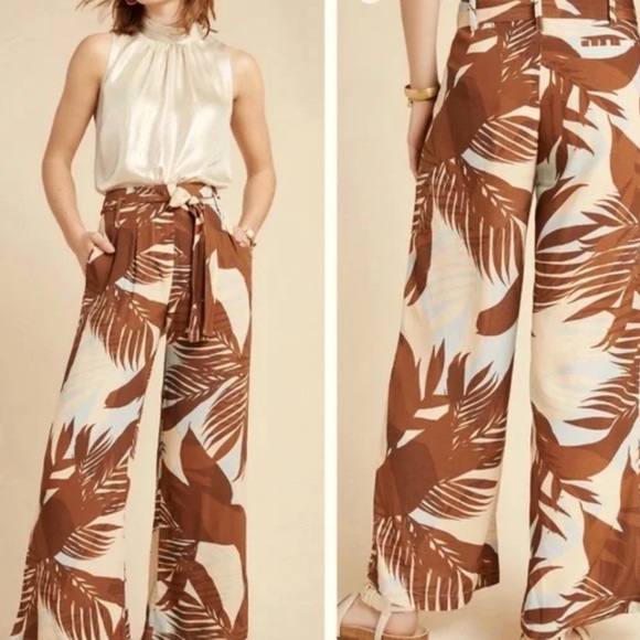 Final Price! Anthropology dRA Paradisas Wide-leg Pants- Tropical print